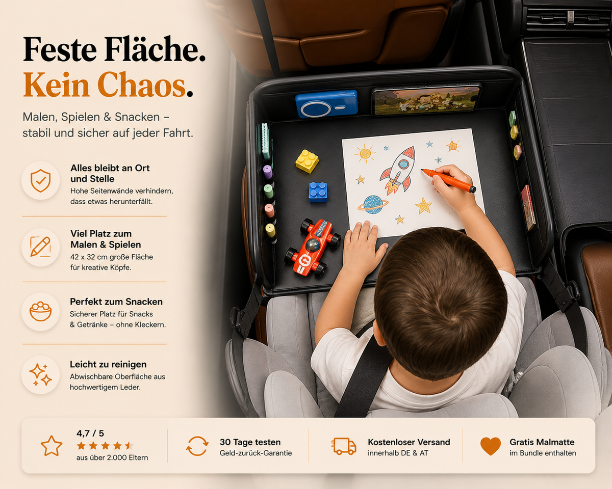 Backseat Buddy | Rücksitz-Tisch für Kinder im Auto