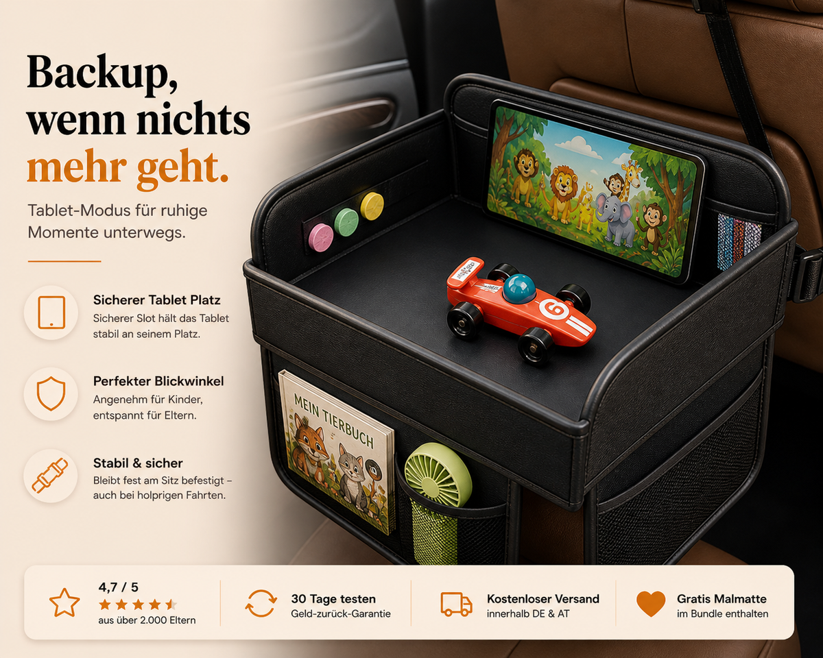Backseat Buddy | Rücksitz-Tisch für Kinder im Auto