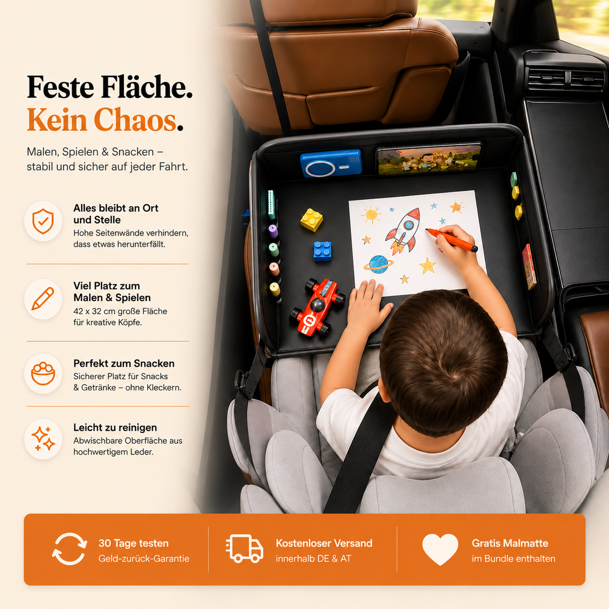 Backseat Buddy | Rücksitz-Tisch für Kinder im Auto